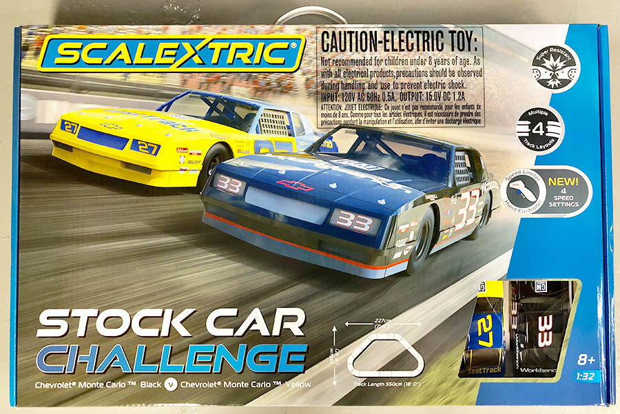 Scalextric Stock Car Challenge #33 VS #27 1:32 Scale Slot Car Race Set C1383T 